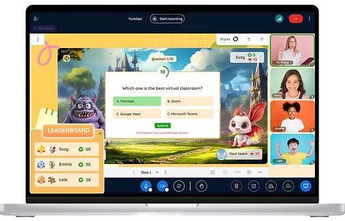 Platforms such as FunClass make it easier to gamify lessons that are delivered online.
