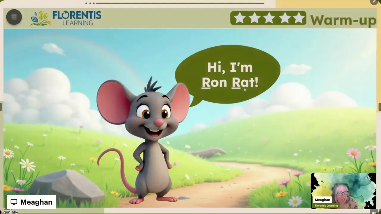 Ron Rat character introduction in phonics lesson