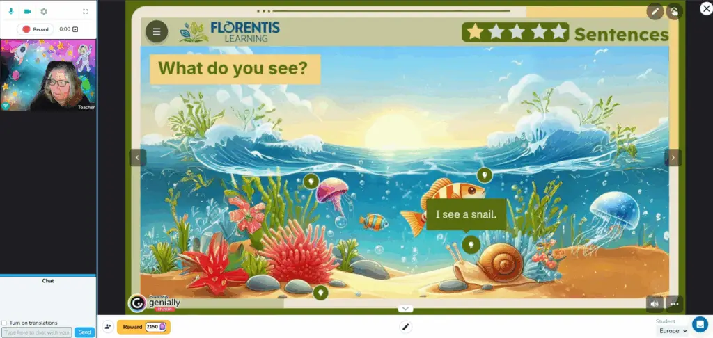 Koala Go is the best virtual classroom for online teachers because of the co-browser. Students can easily interact and engage with all of the elements in the Florentis Learning curriculum.